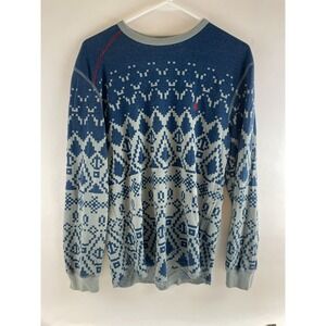 Volcom Sweater, Men's Size Medium, Gray, Blue, Southwestern, Pullover